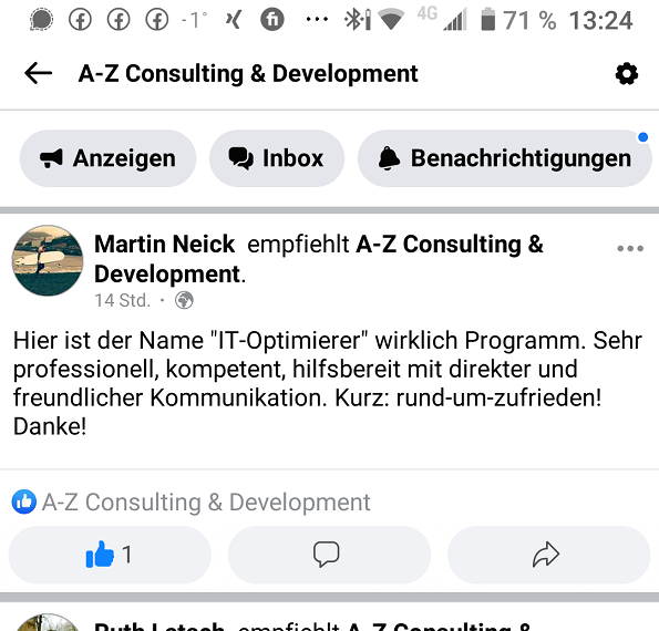 Hier ist der Name "IT-Optimierer" wirklich Programm. Sehr professionell, kompetent, hilfsbereit mit direkter und freundlicher Kommunikation. Kurz: rund-um-zufrieden!
